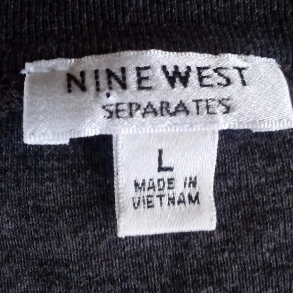 Nine West V Neck Top w./Rhinestone & Metal Accents - Picture 6 of 9